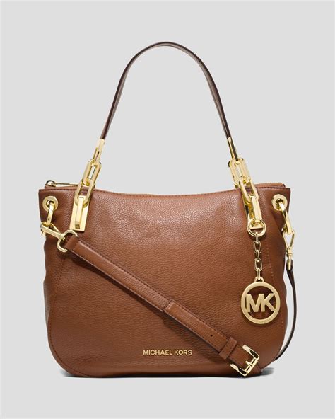 michael kors lesther brown shoukder bag|Michael Kors bag.